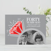 40周年パーティーレッドルビーリングフォトグラフィック 招待状 (スタンド正面)