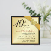 40周年パーティー招待状 - ゴールド 招待状 (スタンド正面)