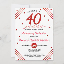 40周年パーティー招待状 ルビー 招待状