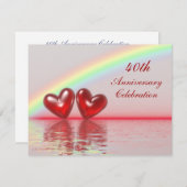 40周年ルビーのハート 招待状 (正面/裏面)