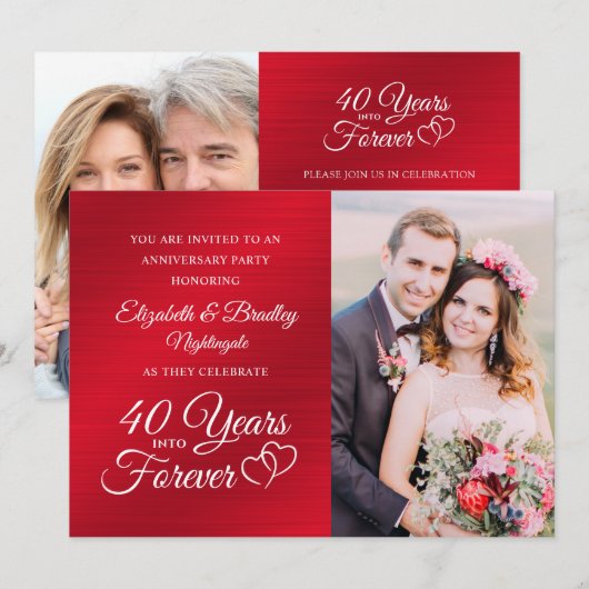 40周年ルビーのハート YEARS INTO FOREVER 招待状 (正面/裏面)