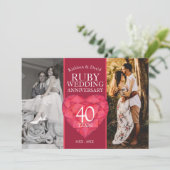 40周年ルビーの結婚記念日の今と昔の写真 招待状 (スタンド正面)