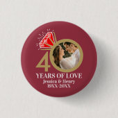 40周年ルビーの結婚記念日の指輪の写真 缶バッジ (正面)
