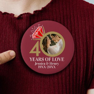 40周年ルビーの結婚記念日の指輪の写真 缶バッジ