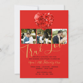 40周年ルビーの結婚記念日 ダイヤモンド フォト ご招待 招待状