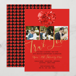 40周年ルビーの結婚記念日 ダイヤモンド フォト ご招待 招待状