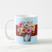 40周年ルビーの記念の花の名前青 コーヒーマグカップ (左)