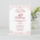 40周年ルビーサプライズパーティーのコンフェッティ 招待状 (スタンド正面)