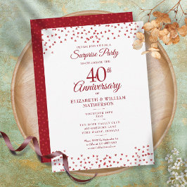 40周年ルビーサプライズパーティーのコンフェッティ 招待状