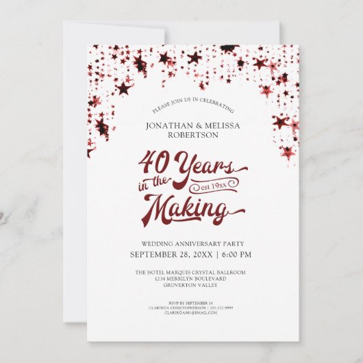 40周年ルビーレッドスターズ 40 YEARS 招待状 (正面)