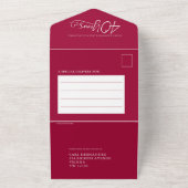 40周年ルビー婚の赤い食事の出欠確認の写真 オールインワン招待状 (外側)