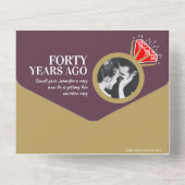 40周年ルビー婚約指輪食事会 RSVP 写真 オールインワン招待状 (裏面)