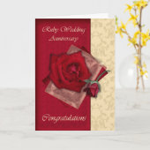 40周年ルビー婚約記念日おめでとうございます カード (黄色い花)