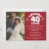 40周年ルビー婚記念写真　乾杯 招待状 (正面)