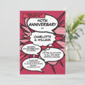 40周年ルビー婚 anniversary 面白いコミックブック 招待状 (スタンド正面)