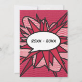 40周年ルビー婚 anniversary 面白いコミックブック 招待状 (裏面)