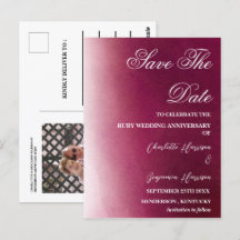 40周年ルビー結婚記念日の写真付きSave the Date
