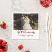 40周年ルビー結婚記念日の結婚式の写真 スタンダードカクテルナプキン (インサイチュ)