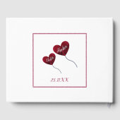 40周年ルビー結婚記念日の赤いハート風船 ゲストブック (裏面)