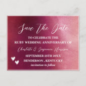 40周年ルビー結婚記念日をお知らせ ポストカード (正面)