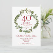 40周年ルビー結婚記念日エレガントガーランド 招待状 (スタンド正面)