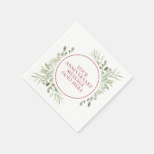 40周年ルビー結婚記念日グリーンウォーターカラー スタンダードカクテルナプキン (角)