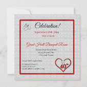 40周年ルビー結婚記念日ツートン写真パーティー 招待状 (裏面)