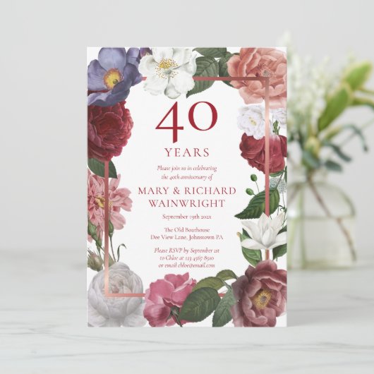 40周年ルビー結婚記念日ローズガーデン 招待状 (スタンド正面)