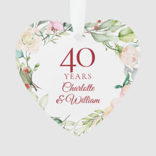 40周年ルビー結婚記念日ローズガーランド オーナメント