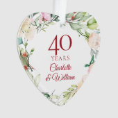 40周年ルビー結婚記念日ローズガーランド オーナメント (正面)