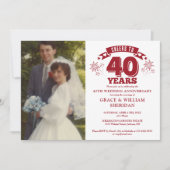 40周年ルビー結婚記念日写真におめでとう 招待状 (正面)