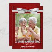 40周年ルビー結婚記念日写真 招待状 (正面/裏面)