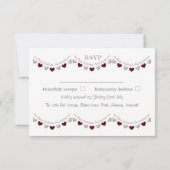 40周年ルビー結婚記念日出欠確認カード 出欠カード (裏面)