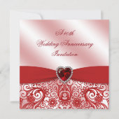 40周年ルビー結婚記念日招待状 招待状 (正面)