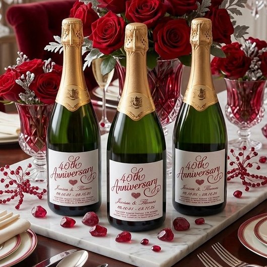 40周年ルビー結婚記念日 スパークリングワインラベル