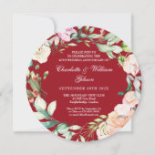 40周年ルビー結婚記念日 ローズの花飾り 招待状 (裏面)