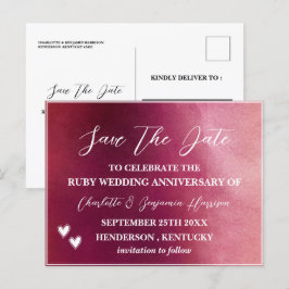 40周年ルビー結婚記念日 保存日付 ポストカード