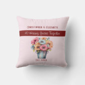 40周年ルビー記念日おめでとう　花はピンク クッション (裏面)