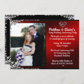 40周年ルビー記念日の写真招待状 招待状 (正面/裏面)