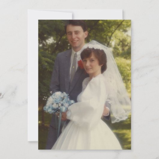 40周年ルビー記念日 ウェディング フォト リリー フラワーデザイン 招待状 (裏面)