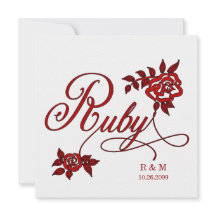 40周年ルビー記念日（日付とイニシャル入り）