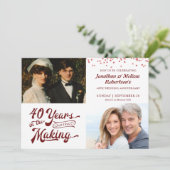 40周年ルビー記念日　Then & Now フォトパーティ 招待状 (スタンド正面)