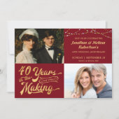 40周年ルビー記念日 Then & Now フォトパーティ 招待状 (正面)