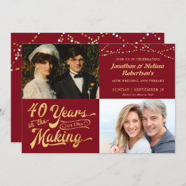 40周年ルビー記念日　Then & Now フォトパーティ 招待状