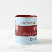 40周年ルビー記念 花の名前 青 マグカップ (中央)