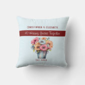 40周年ルビー記念 花 ブルー クッション (裏面)