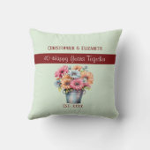 40周年ルビー記念 花 緑 クッション (裏面)