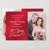 40周年ルビー ハーツ 年月を超えて永遠に 招待状 (正面/裏面)