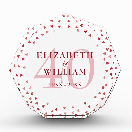 40周年ルビー ハート フォトブロック (正面)