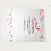 40周年ルビー ハート フォトブース 背景 タペストリー (正面(横))